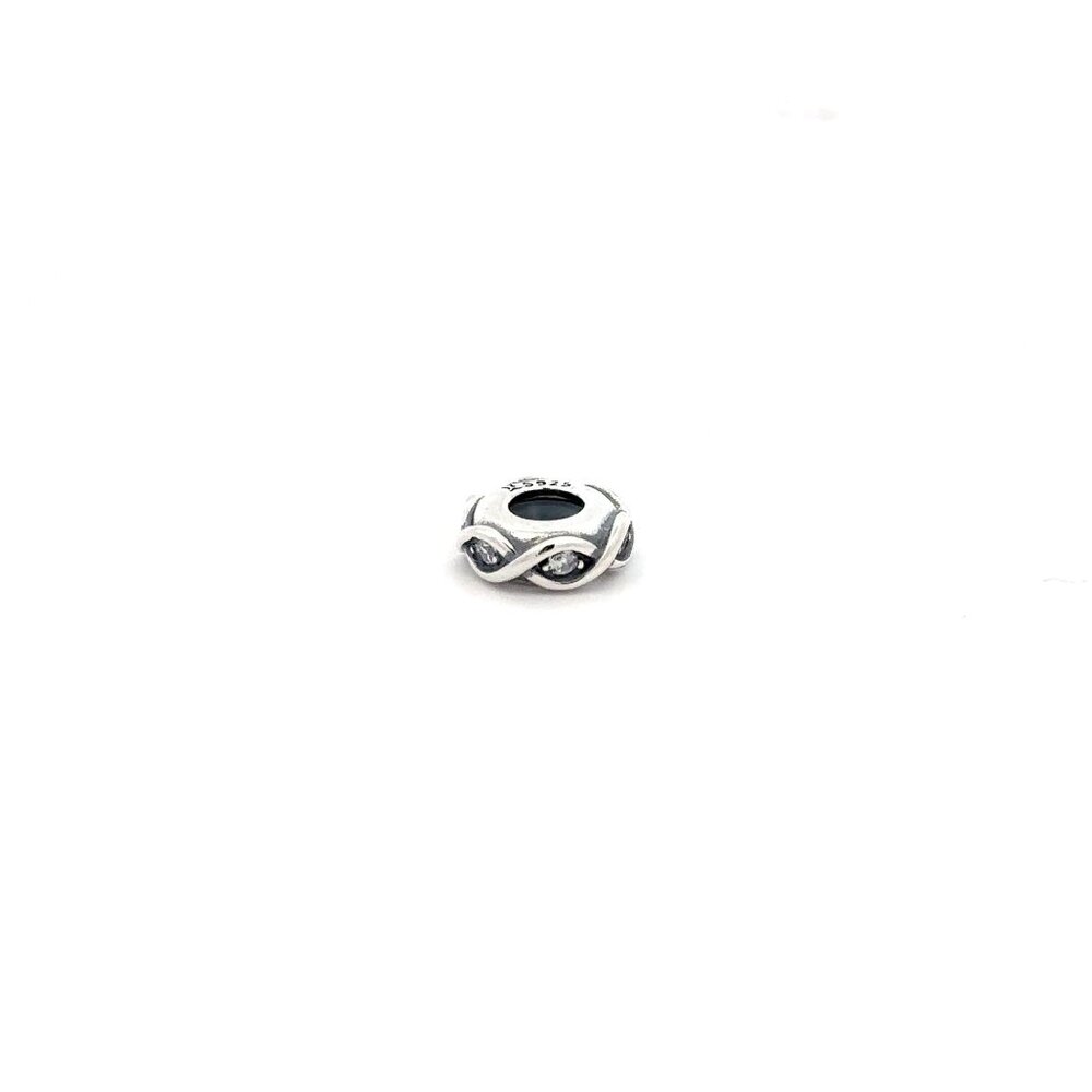 925 Sterling Silver Charm Bead Rondelle Spacer For Charm Bracelet Necklace Small - Picture 3 of 5